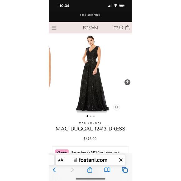 Mac Duggal Women's Black Embroidered Cap Sleeve A-Line Gown Dress Size 8 NWT - Picture 5 of 11